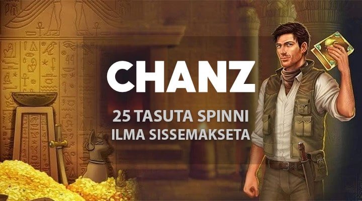 Liitu Chanz kasiinoga ja saad 25 ilma sissemakseta tasuta spinni mängus Book of Dead